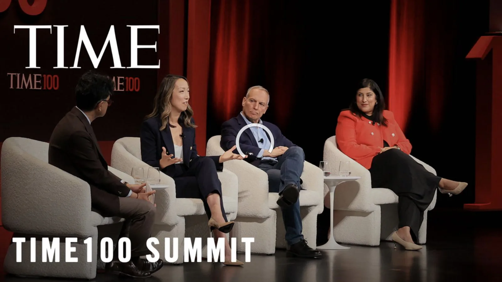 Clara Shih speaking on a panel at the TIME100 Summit